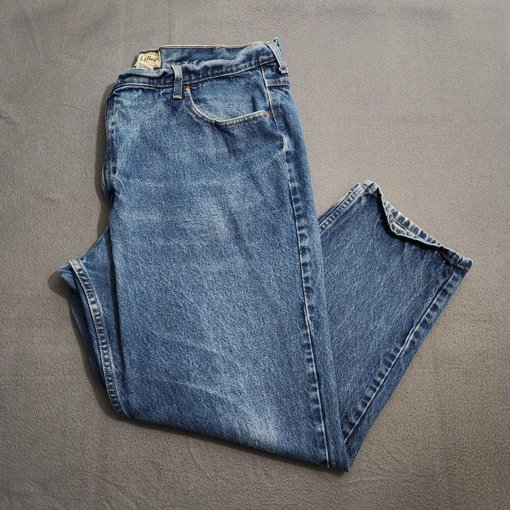 L.L. Bean Double L Jeans Men 44X30 (42X29) Classic Fit Straight Leg Stonewashed